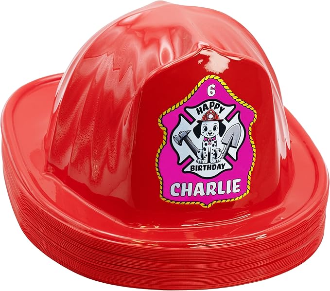 Kenco Kids Customizable Plastic Firefighter Hats -Choose your style, add your name or department