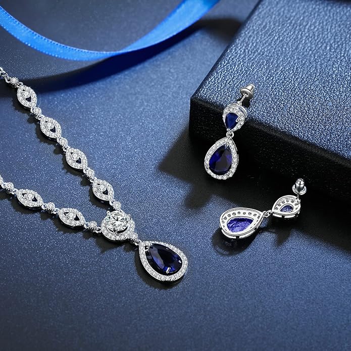 GULICX AAA Cubic Zirconia CZ Silver Plated Base Women's Party Jewelry Set Earrings Pendant Necklace