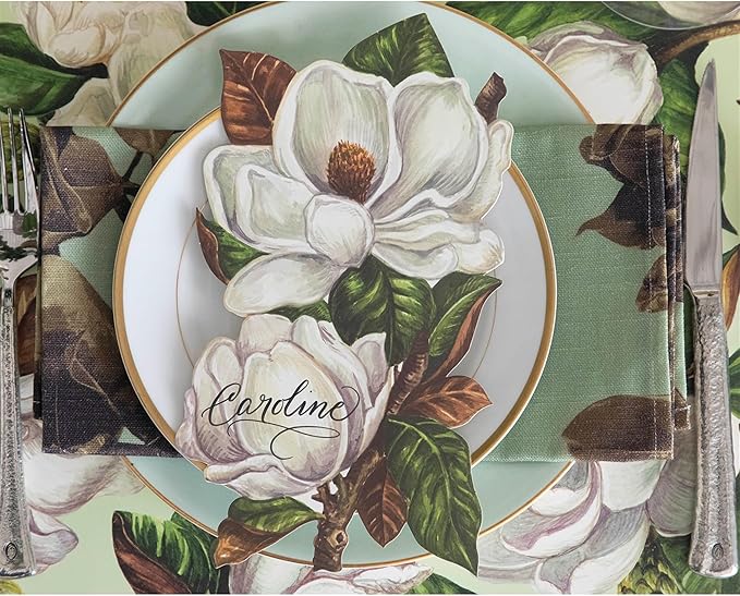 Hester & Cook Table Accent Place Cards - Dinner Name Cards for Table Setting Set of 12 - Made in USA (Magnolia)