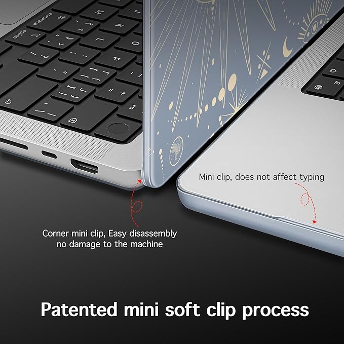 for MacBook Pro 16 inch Case 2021 2022 2023 2024 Release A3186 A3403 M4 A2991 M3 A2780 M2 A2485 M1 Pro/Max, Hard Shell Case with Screen Protector & Keyboard Cover, Engraving Moon