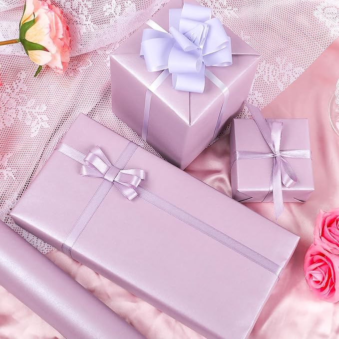 NESCCI Lavender Color Matte Wrapping Paper,Solid Color Pearly-Lustre Paper,Gift Wrapping Paper,Perfect for Wedding,Valentine's Day,Birthday, Christmas,Baby Shower,DIY Bouquet (17 Inches X 32.8 Feet)