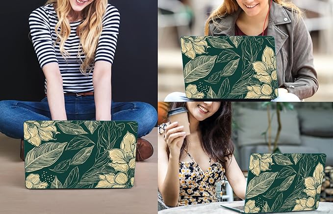 CISSOOK Compatible with MacBook Air 13 inch Case 2022 2021 2020-2018 Release M1 A2337 A2179 A1932 with Touch ID, Plastic Hard Shell Case & Keyboard Cover & Screen Protector, Elegant Floral