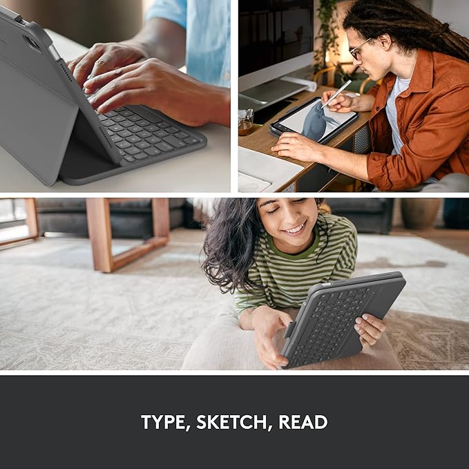 Logitech Slim Folio Keyboard Case for iPad (10th gen & A16) with Integrated Bluetooth Wireless Keyboard