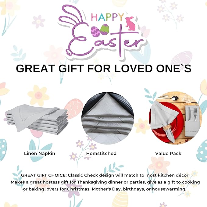 Homidate Cloth Dinner Napkins – Machine Washable Reusable Fabric Napkins for Weddings, Parties & Table Decorations