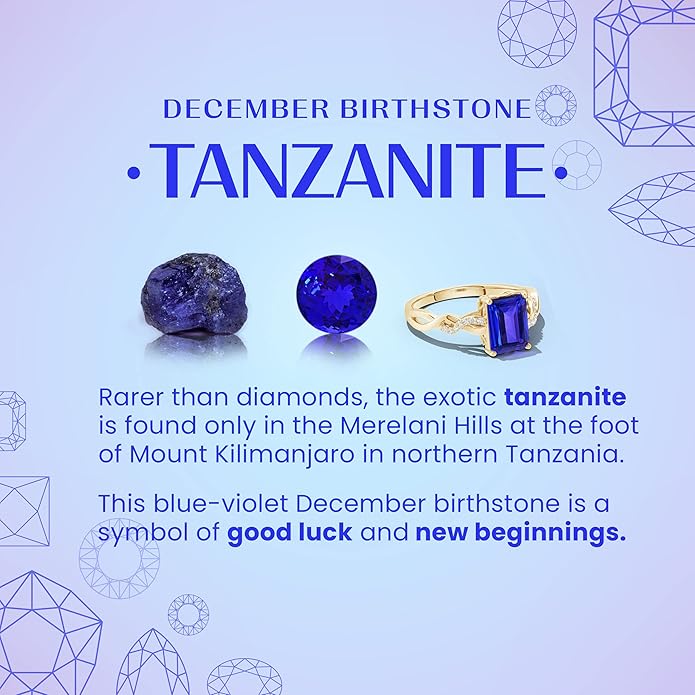 Angara Natural Tanzanite Solitaire Pendant for Women | Round Tanzanite Solitaire Pendant Necklace in 14K Solid Gold/Silver/Platinum With 18" Chain | December Birthday, Gemstone Jewelry Gift