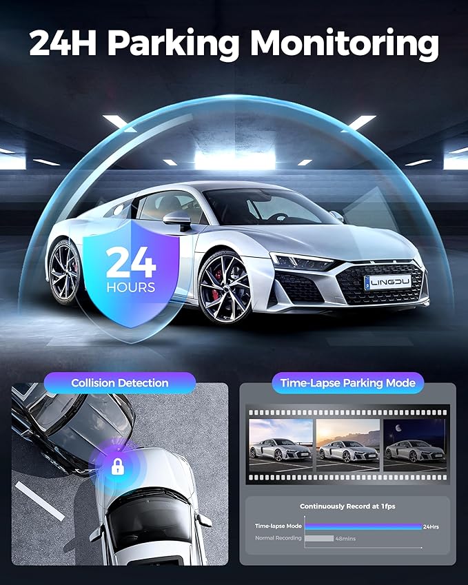 12" Mirror Dash Cam, 4K UHD Front and 2.5K Rear View Dash Camera for Car, with ADAS BSD LCA Smart Mode, GPS, G-Sensor, Loop Recording, Parking Monitor, Voice Control, 5.8GHz WiFi