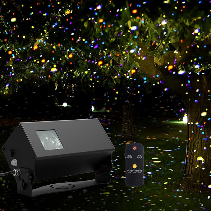 Outdoor Christmas Laser Lights Projector, AIRIVO Fixed 5 Colors Motion FairyLights, Twinkling Star Projector Firefly Lights with Remote Control for Trees, Home, Garden, Patio