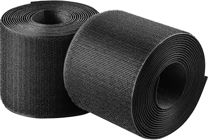 WILLBOND 2 Pack 10 ft x 3 Inch Cable Floor Strip Cable Cover Cords Carpet Protector Management Hook and Loop Tape for Wires on Floor Cords and Prevent a Trip Hazard (Black)