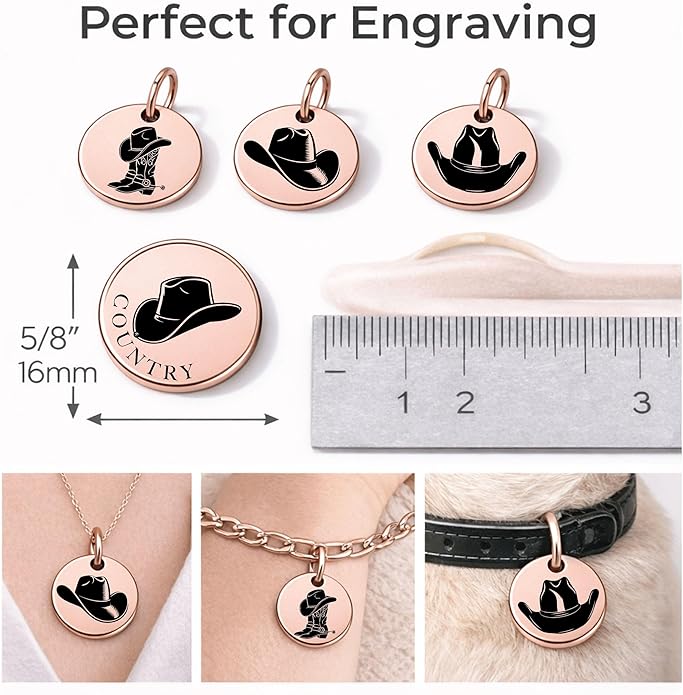 SM Design Western Charm Set of 4 – Stainless Steel Western Charms for Bracelets & Necklaces – Cowgirl, Ranch & Country Style Jewelry Charms – Western Gift for Women & Moms