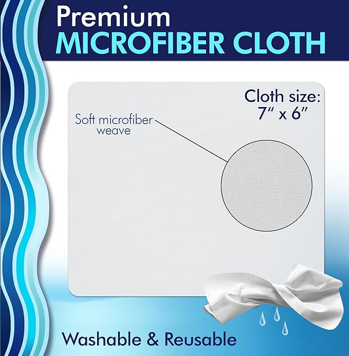 Portable Lens Cleaner Kit (6-Pack) – Travel Size with Premium Cleaning Solution, Refillable Spray + Microfiber Cloth – Safe for All Lenses, Compact, On-the-Go & Bulk Value