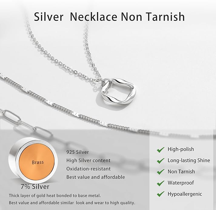 Layered Gold Necklaces for Women, Stackable Dainty 14K Gold Silver Plated Trendy Simple Heart Diamond Cross Bow Circle Pendant Paperclip Choker Dot Chain Necklace,Jewelry Set Gifts for Women