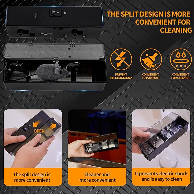GSS Electric Mouse Trap,Smart Electronic Mouse Trap,Escape-Proof Design Mice Traps,Battery Powered with Alert Light