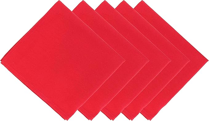 Arkwright Restaurant Cloth Napkins - (Pack of 25) Spun Polyester Dinner Napkin with Hemmed Edges - Ideal for Dinner, Wedding, Party, Banquet, Kitchen, 20 x 20 in, Red