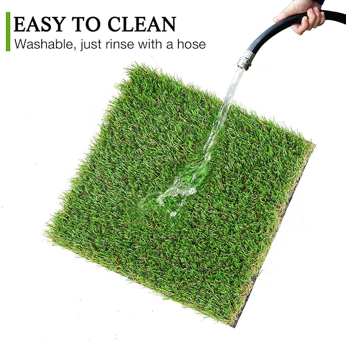 GLOBREEN Artificial Grass Squares Table Placemats for Golf Party Decorations - Green Fake Grass Turf Table Mats Centerpiece for Woodland Picnic Decor Party, Dining, Wedding