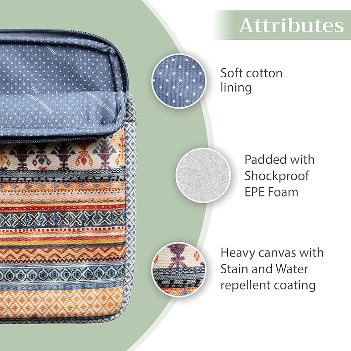 Maison d'Hermine Laptop bag with front pocket Stain and water repellent Cotton canvas