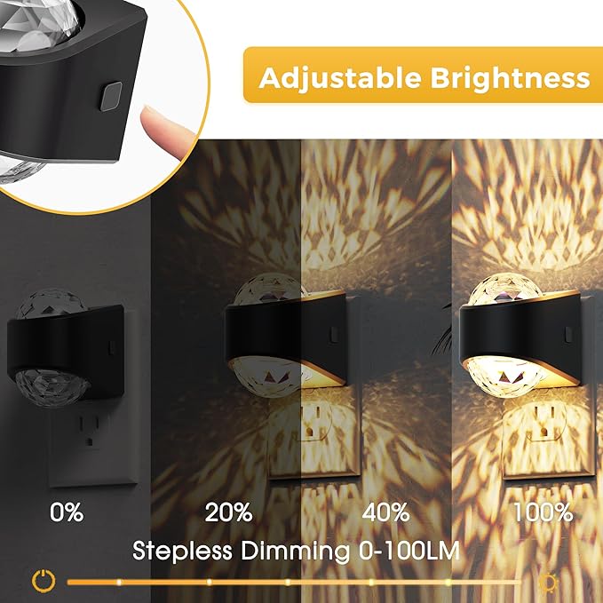 L LOHAS LED Night Lights Plug into Wall, Projector Night Light with Dusk to Dawn Sensor,1600K/3000K/5000K Adjustable, Nightlight for Kids Hallway Christmas Gift