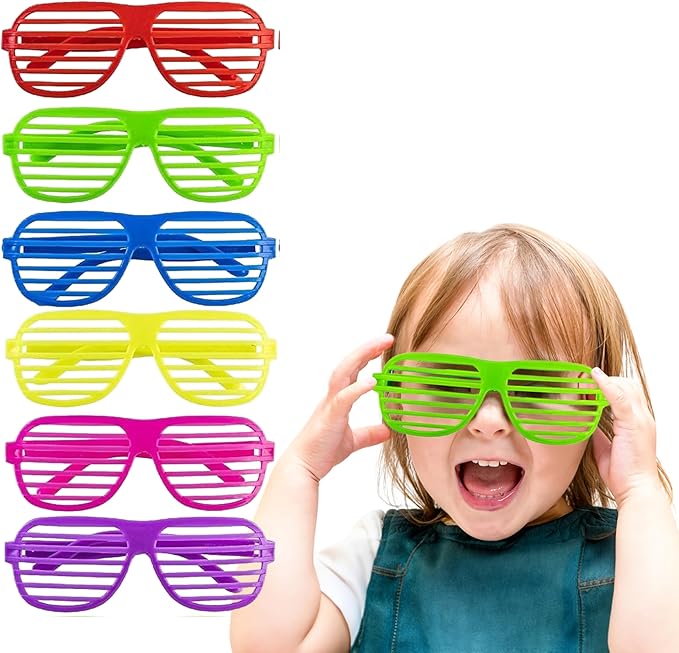 PREXTEX Mega Pack 50 Pairs of Kids Plastic Shutter Shades Glasses Shades Sunglasses Eyewear Party Favors and Party Props Assorted Colors Last Day of School Gifts for Kids