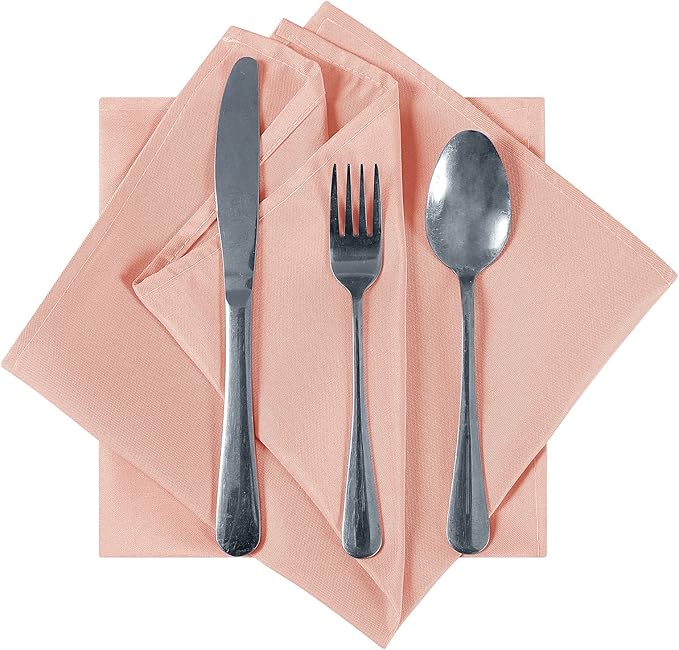 Cloth Napkins 20x20 inch Washable Polyester Dinner Napkins Soft Table Napkins for Wedding Party Dining Banquet(Dusty Pink,100PCS)