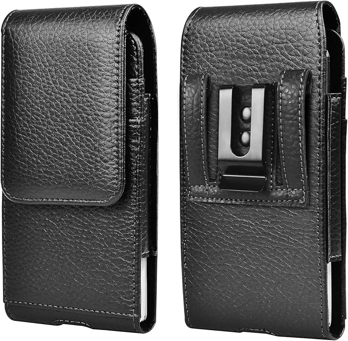 Phone Holster for Samsung Galaxy S25 S24 S23 S22 S21 S20 FE S10 S9 A51 A52 A53 Note 20 Note 10 Plus LG Stylo 5 PU Leather Case Pouch Belt5 Phone Holder with Belt Clip,Black