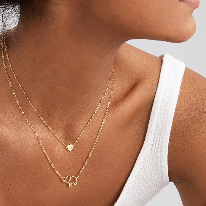 Tiny Gold Initial Heart Necklace-14K Gold Plated Handmade Dainty Letter Heart Necklace for Women Necklace Jewelry