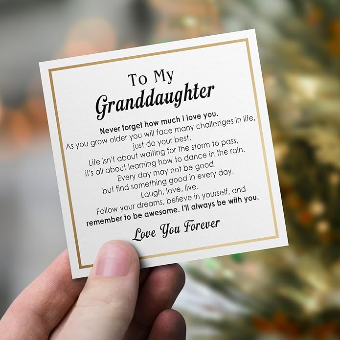 To My Granddaughter - Infinity Heart Bracelet Gift with Meaningful Card, Granddaughter Gifts from Grandma & Grandpa, Elegant Silver Jewelry for Birthday, Graduation, Christmas.