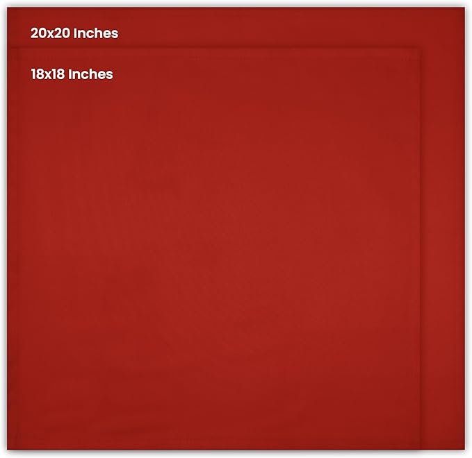 Utopia Kitchen Red Cloth Napkins [12 Pack, 18x18 Inch] Absorbent Cotton Blend Washable and Reusable for Dinner, Restaurant, Lunch, Wedding and Hotel