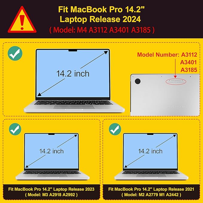 Tuiklol for M4 MacBook Pro 14 Inch Case 2024-2021 Release A3112 A3401 A3185/M3 A2918 A2992/M2 A2779/M1 A2442 Pro/Max Chip,Hard Shell Case with Screen Protector for Touch ID, Moons and Stars