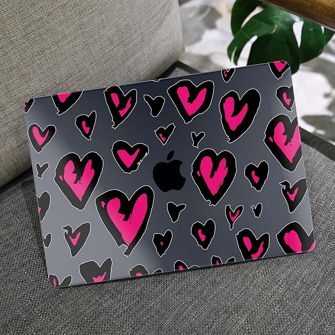 MEEgoodo Case for MacBook Air M4/M3/M2 13.6 inch 2025 2024 2022, Fit Model A3240 A3113 A2681, Compatible with MacBook Air 13 inch, Laptop Hard Shell Case with Keyboard Cover, Handwritten Heart