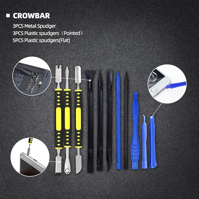 18 in 1 Electronics Repair Tool Kit, Precision Screwdriver Set, Opening Pry Tool Kit and Screen Opening Pliers with Portable Bag for Repair Mobile Phone, Laptop, Tablets, Watch