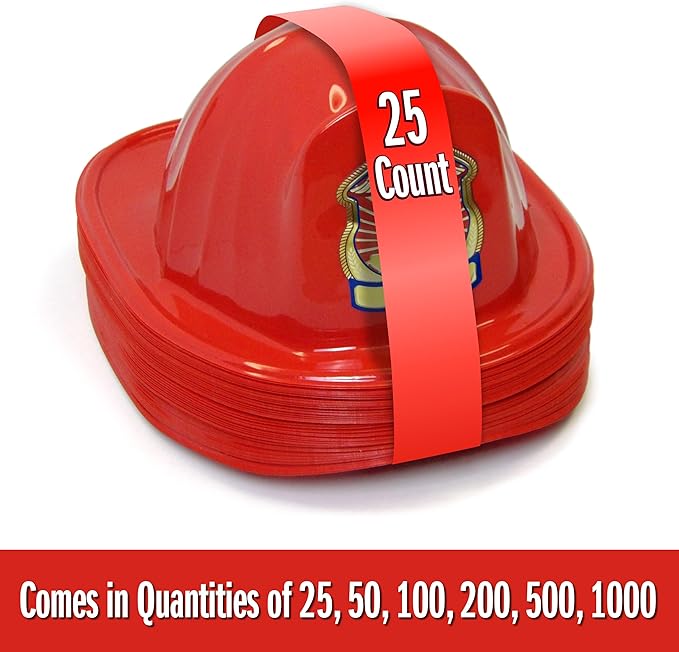 Kenco Kids Customizable Plastic Firefighter Hats -Choose your style, add your name or department