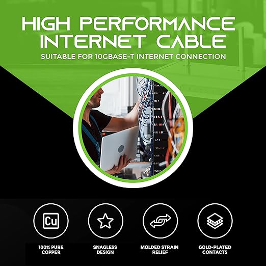 GearIT 24-Pack, Cat5e Ethernet Patch Cable 1 Foot - Snagless RJ45 Computer LAN Network Cord, Blue - Compatible with 24 48 Port Switch POE Rackmount 24port Gigabit