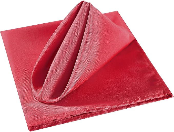 Cloth Napkins 20x20 inch Washable Polyester Dinner Napkins Soft Table Napkins for Wedding Party Dining Banquet(Red,50PCS)
