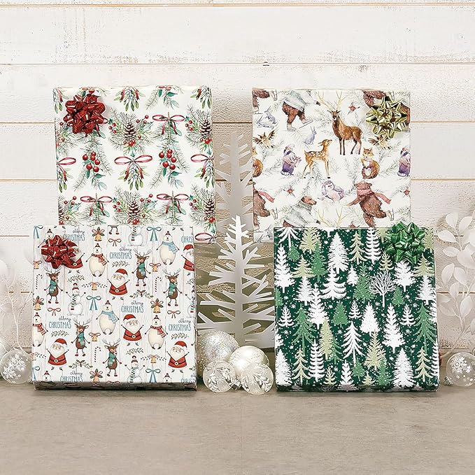 Current Holiday Forest Christmas Rolled Wrapping Paper - Premium Jumbo 23-Inch x 32-Foot Gift Wrap Roll, 61 Square Feet Total