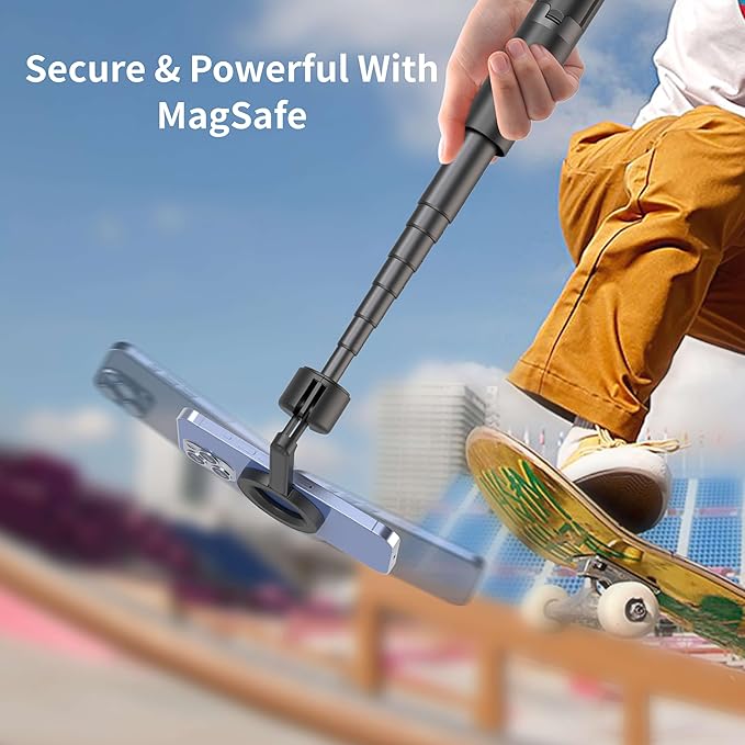 MagSafe Tripod for iPhone 64'' Selfie Stick Phone with Metal Ring and Remote, Fit for iPhone 12/13/14/15 Series, Magsafe Case and Other Phones