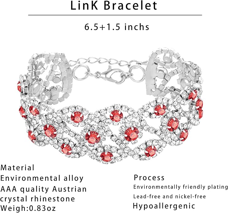 3/4 Pieces Women Jewelry Set Artificial Rhinestone Crystal Bride Statement Choker Necklace Tiara Crown Link Bangle Bracelet Teardrop Dangle Earrings Set