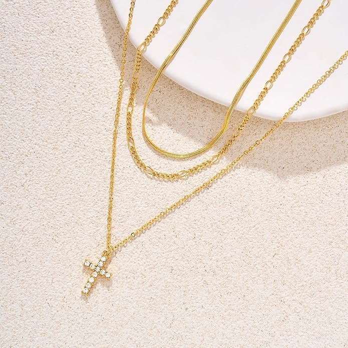 LANE WOODS Gold Plated Necklaces for Women - Multilayer Coin Medallion Pendant Necklace Adjustable Layering Choker Necklaces Chain Set Jewelry