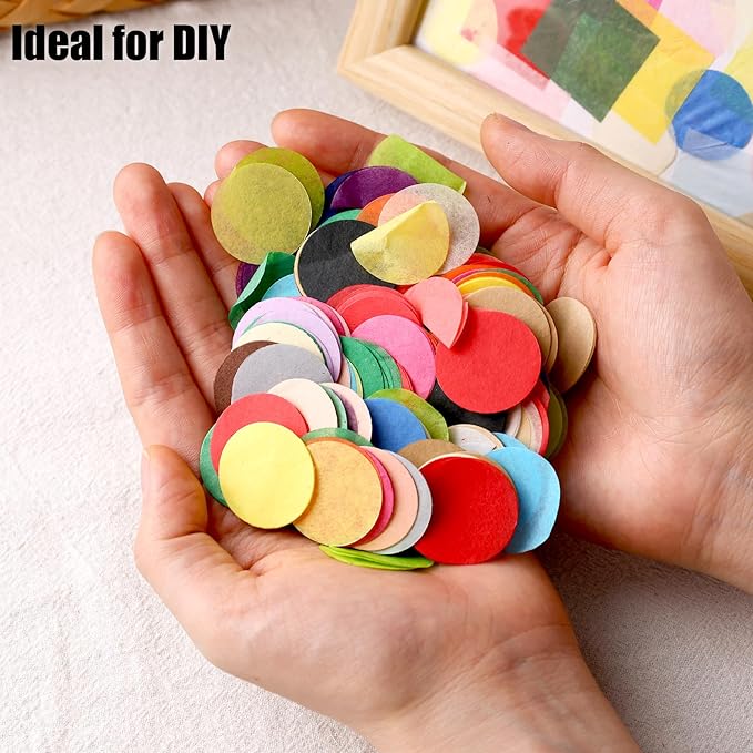 Koogel 1 Inch Round Tissue Paper, Multicolor Table Confetti Dots Circles 20 Colors for Any Kids DIY Arts Greeting Cards Collage Projects 1000 PCS