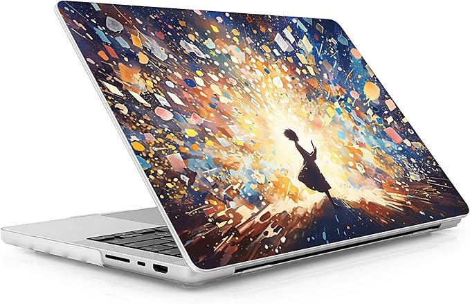 for MacBook Pro 16 inch Case 2021 2022 2023 2024 Release A3186 A3403 M4 A2991 M3 A2780 M2 A2485 M1 Pro/Max, Hard Shell Case with Screen Protector & Keyboard Cover, Colorful Lights & Stars