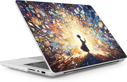 for MacBook Pro 16 inch Case 2021 2022 2023 2024 Release A3186 A3403 M4 A2991 M3 A2780 M2 A2485 M1 Pro/Max, Hard Shell Case with Screen Protector & Keyboard Cover, Colorful Lights & Stars