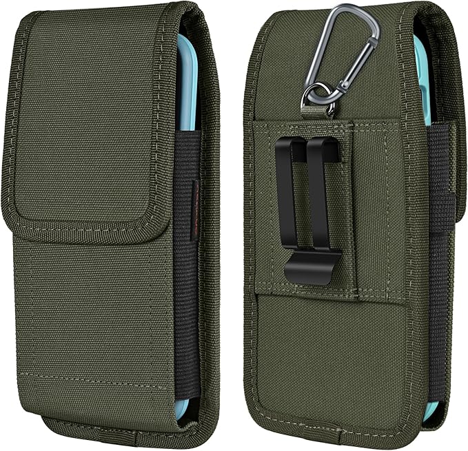 Phone Holster for Belt with Metal Clip and Magnetic Closure Compatible with Galaxy S25/S24/S23/S22/S21/S20 Ultra A16 A26 A35 A36 A55 A56 for Everyday Protection, XL-Green