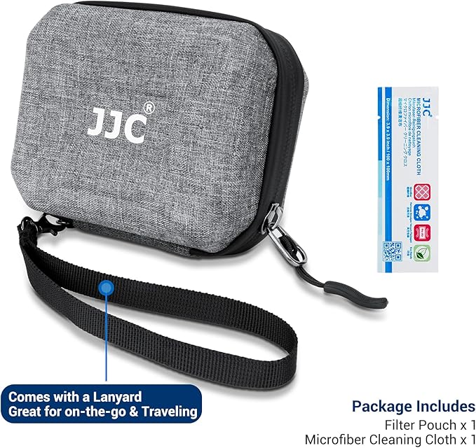 JJC Hard Shell Camera Lens Filter Case Up to 67mm (62mm 58mm 55mm 52mm 49mm 46mm 43mm 40.5mm 37mm),Water Resistant & Dustproof,Camera Filter Pouch with Microfiber Cleaning Cloth for Photography
