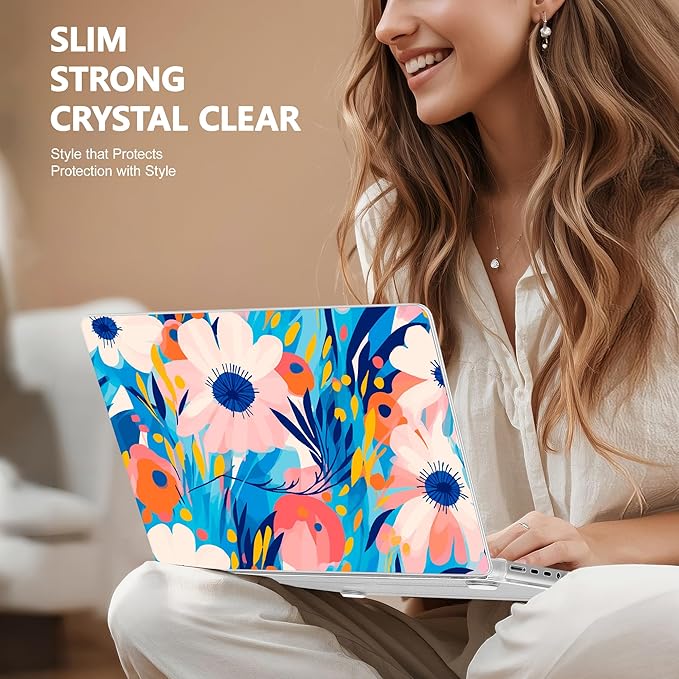 for MacBook Pro 16 inch Case 2021 2022 2023 2024 Release A3186 A3403 M4 A2991 M3 A2780 M2 A2485 M1 Pro/Max, Hard Shell Case with Screen Protector & Keyboard Cover, Ornament