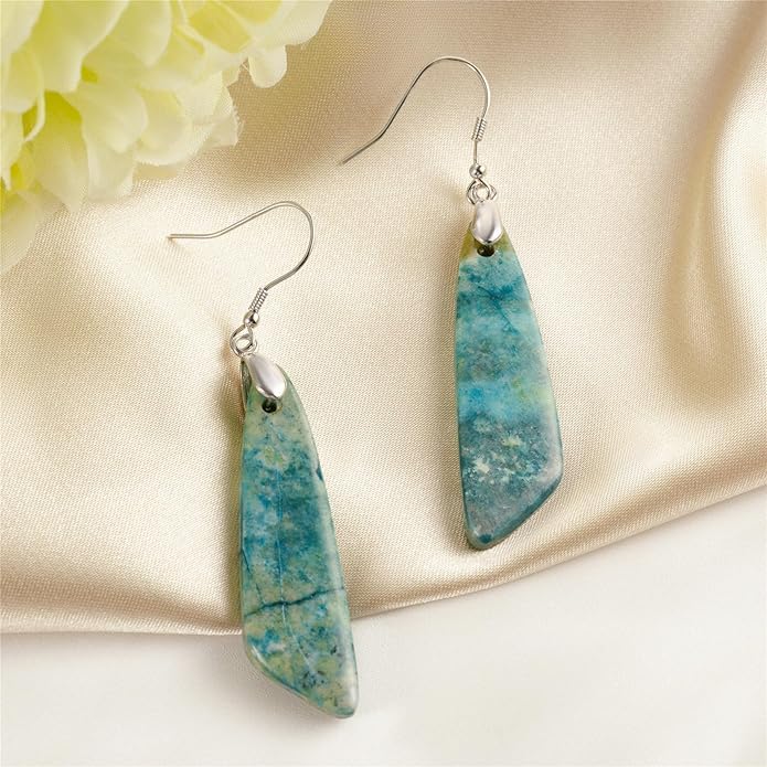 SELOVO Jasper Stone Earrings for Women Trendy Dangle Earrings Fishhook Drop Earrings