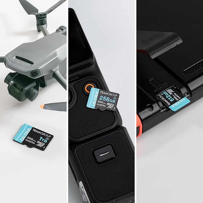 TEAMGROUP A2 Ultra Card 256GB Micro SDXC UHS-I U3 A2 V30, R/W up to 200/150 MB/s with Adapter TULMSDX256GIA2V3022503