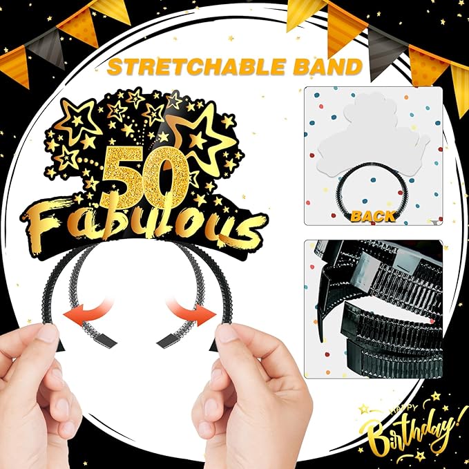 KKBES Happy Birthday Headbands, Paper Birthday Party Hats, 3 Patterns for Children and Adults Celebrating Birthdays