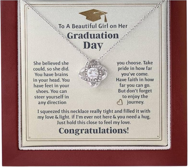 2025 Graduation Gifts for Her | Inspirational Graduation Necklace with Message Card & Gift Box | Jewelry for Women, Daughter, Girlfriend, Sister, Classmate | High School & College Grad Gift