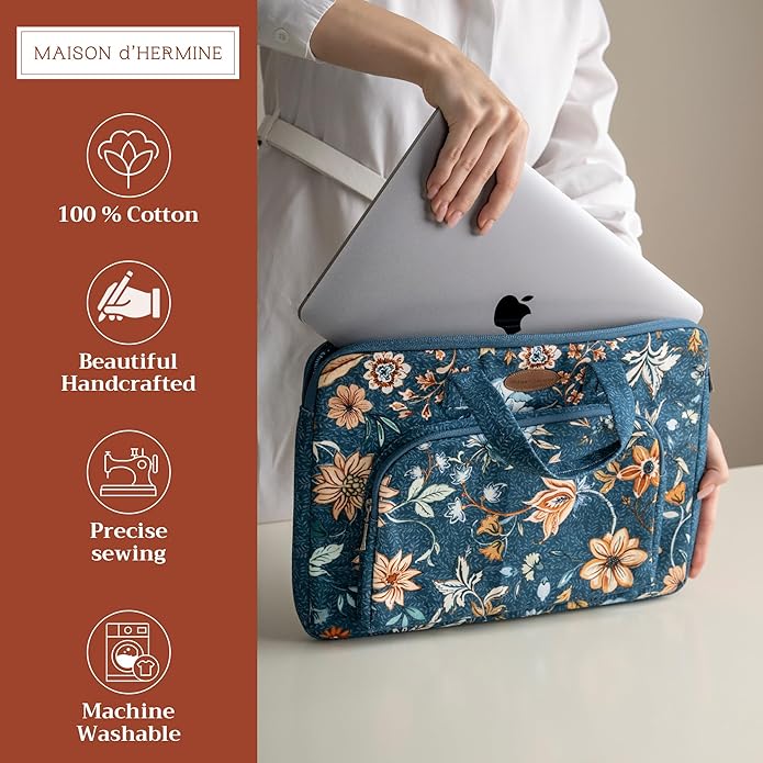 Maison d'Hermine Laptop bag with front pocket Stain and water repellent Cotton canvas