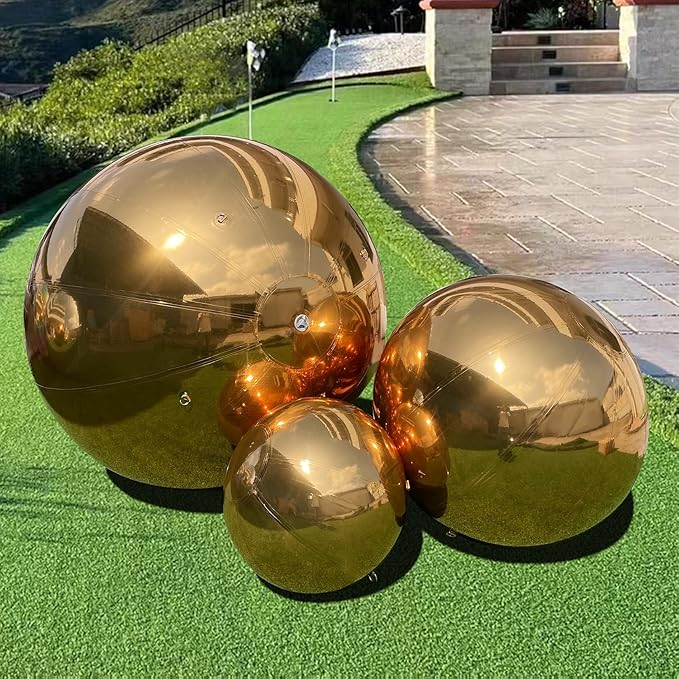 59in Inflatable Mirror Ball,Shiny Inflatable Ball Silver/Gold/Iridescent, PVC Hanging Large Disco Ball Decor for Party, Concerts, Stage, Wedding Decoration (1 Piece,Without Air Pump)