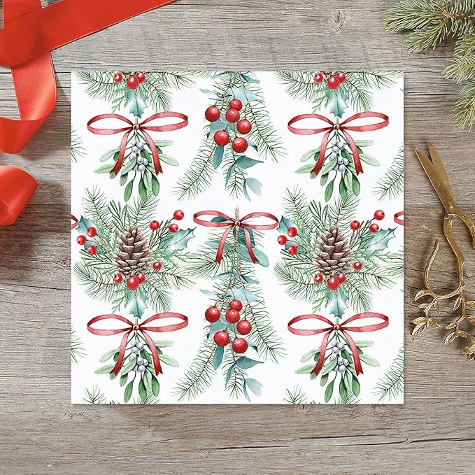 Current Under The Mistletoe Christmas Rolled Wrapping Paper - Premium Jumbo 23-Inch x 32-Foot Gift Wrap Roll, 61 Square Feet Total