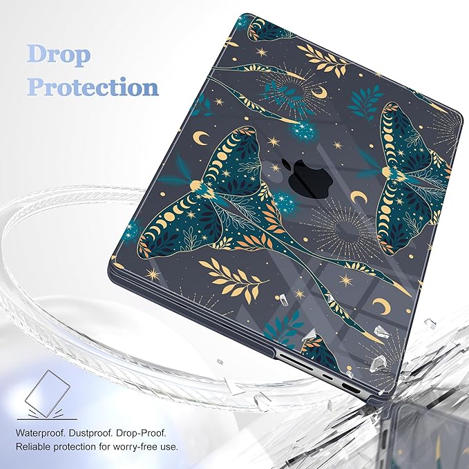 for MacBook Pro 16 inch Case 2021 2022 2023 2024 Release A3186 A3403 M4 A2991 M3 A2780 M2 A2485 M1 Pro/Max, Hard Shell Case with Screen Protector & Keyboard Cover, Butterfly P113